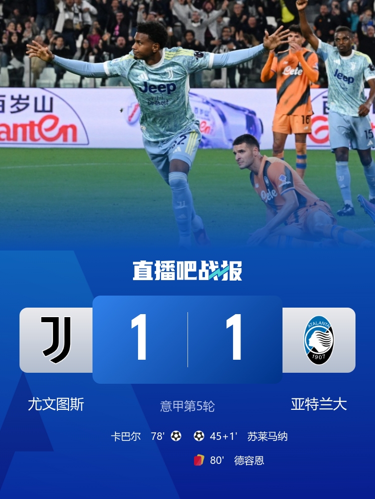 亚特兰大后卫：对战平尤文既高兴又失望 17岁后卫阿哈诺表现出色